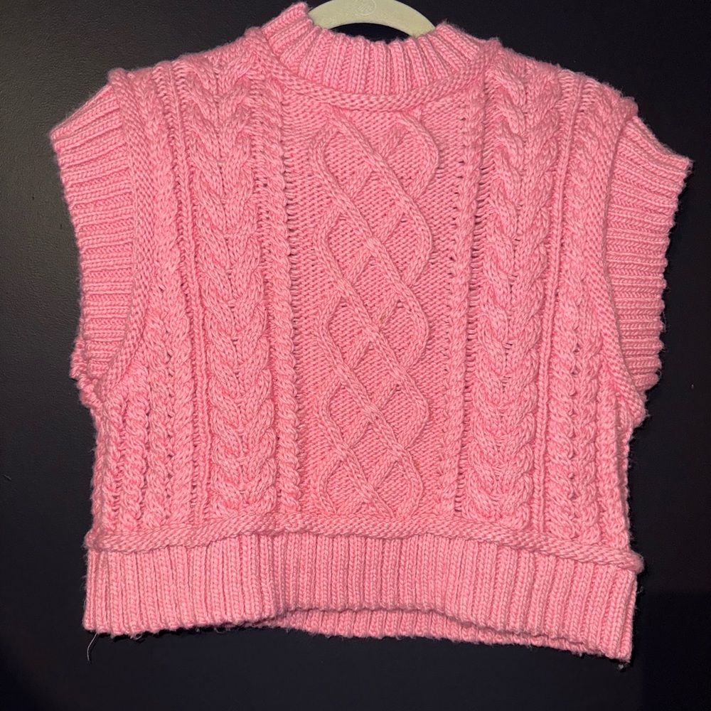 Pink Zara sweater vest
